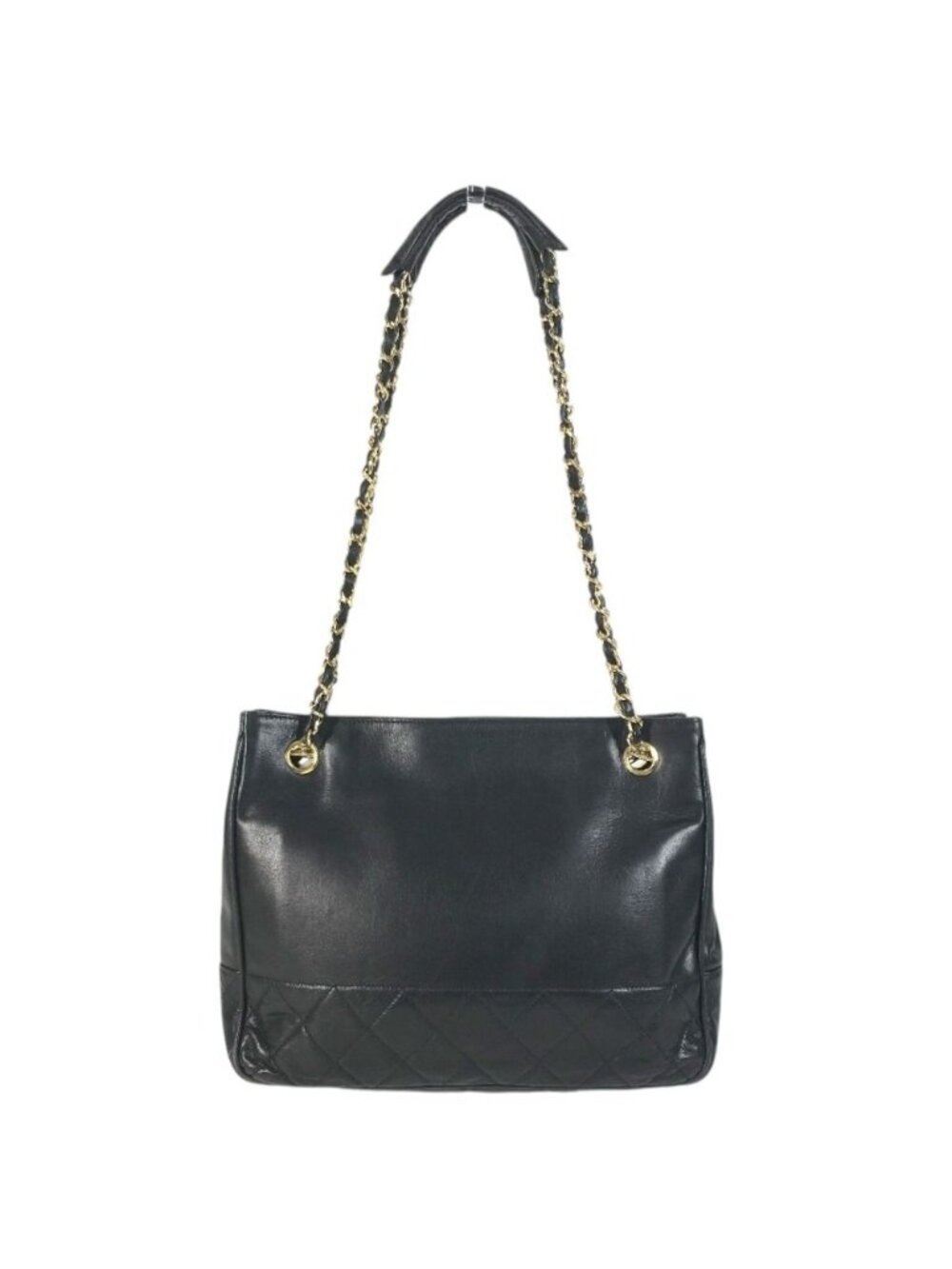Chanel Shoulder Bag Quilted Leather Black